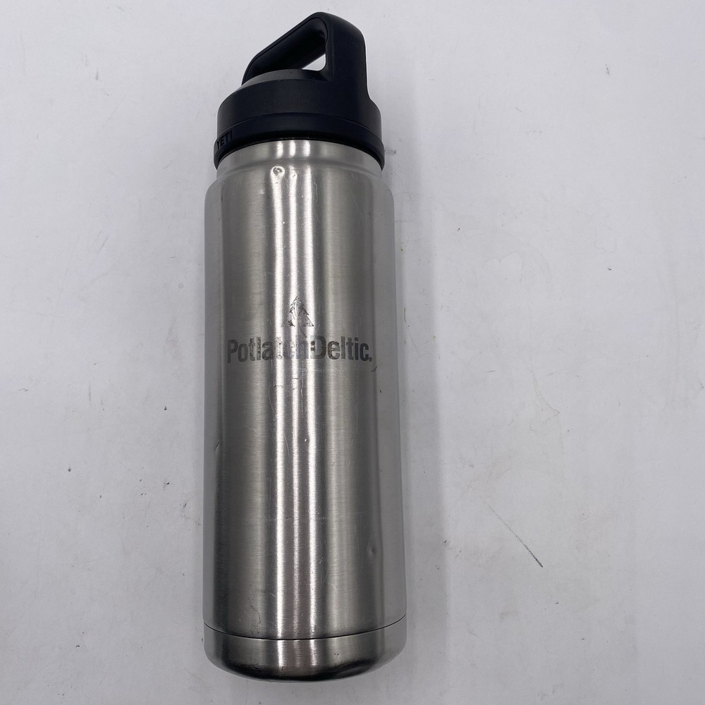 Yeti Rambler 26 OZ Bottle Stainless Steel silver Chug Cap SEE‎ ALL PICS Engraved